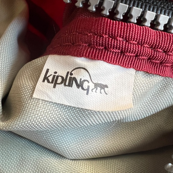 Kipling Deep Red Waist Belt Sporty Fanny Pack Crinkled Nylon Bag Vtg - Picture 13 of 13